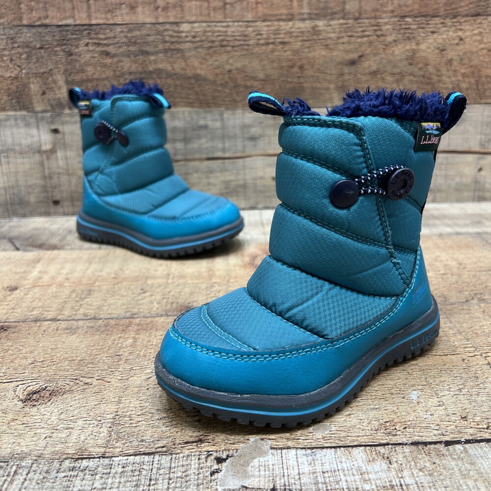 LL Bean Tek 2.5 Primaloft Toddler Teal Winter Snow Boots Size 7